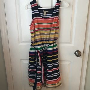 Colorful rainbow stripe Banana Republic dress